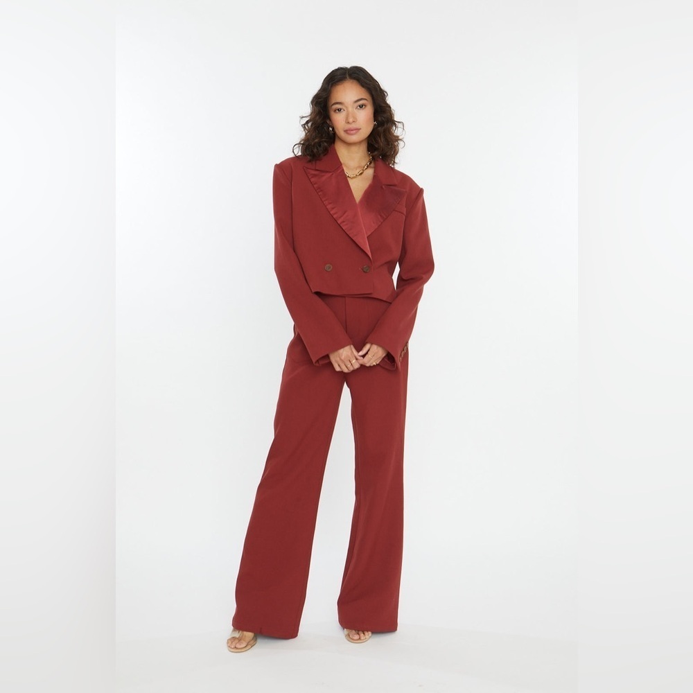 NWT Anthropologie FRENCHMAUVE Micha Cropped Tuxedo Blazer and Frieda Pant Suit